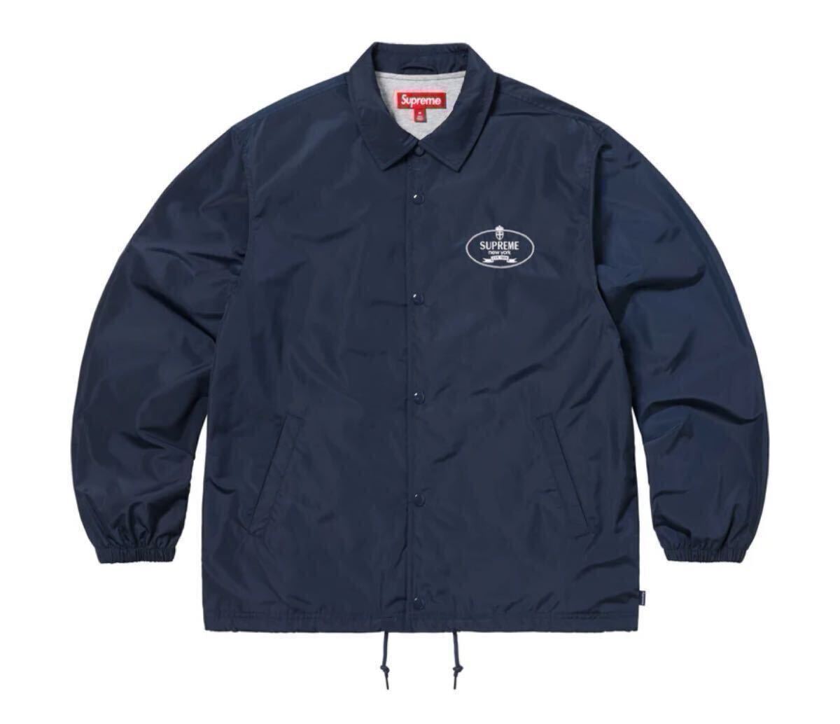 未使用 Sサイズ 24FW SUPREME Crest Coaches Jacket Navy シュプリーム コーチジャケット ボックスロゴ ステッカー付 24AW_画像2