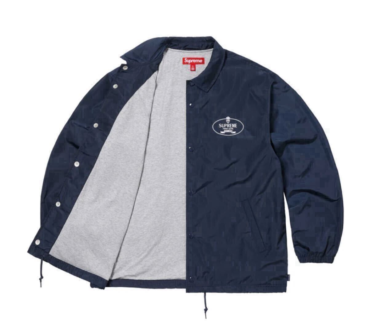 未使用 Sサイズ 24FW SUPREME Crest Coaches Jacket Navy シュプリーム コーチジャケット ボックスロゴ ステッカー付 24AW_画像4