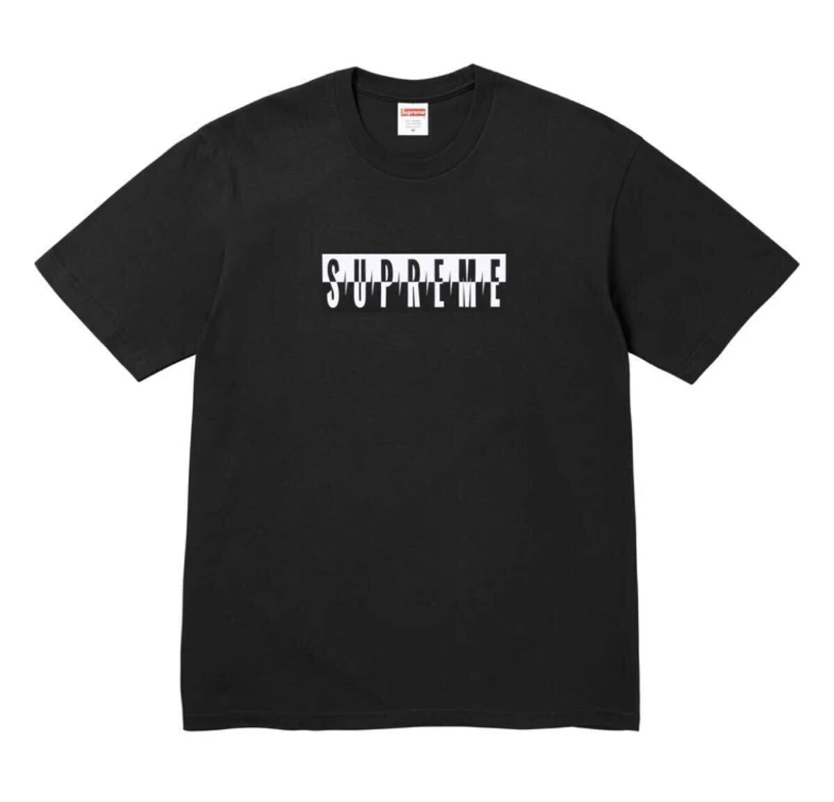 未使用 Sサイズ 25FW SUPREME Split Tee Black SMALL シュプリーム Tシャツ ボックスロゴ ステッカー付 _画像1