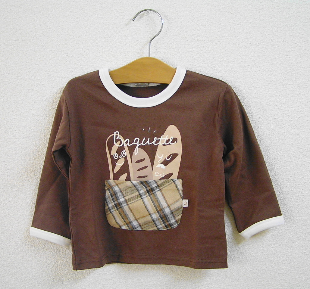 ★新品100cm★DILASH 長袖Tシャツ (パン柄/ブラウン) ディラッシュ_画像1