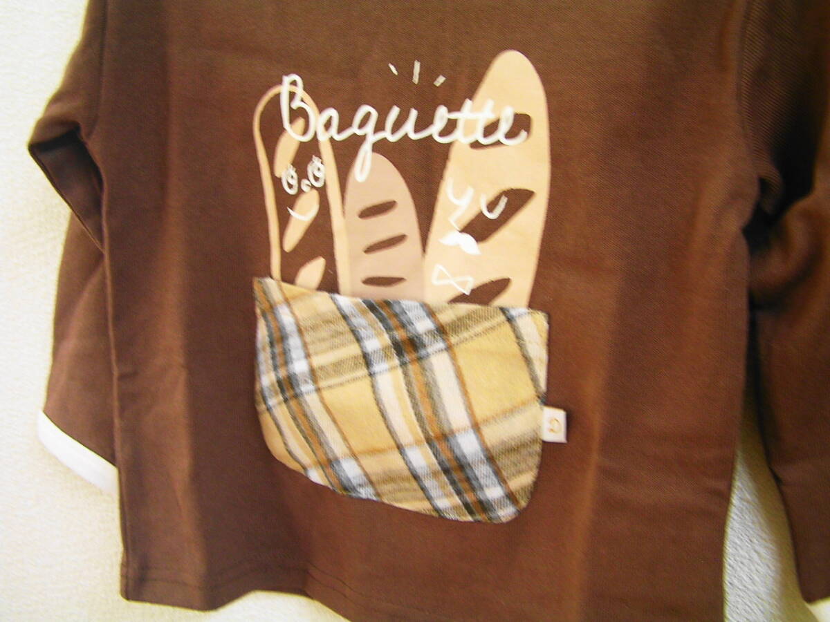 ★新品100cm★DILASH 長袖Tシャツ (パン柄/ブラウン) ディラッシュ_画像2