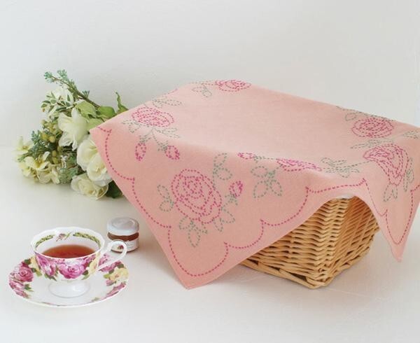 オリムパス　ちくちく刺し子キット　SK-287　マルチクロス　ローズフレーム_画像3