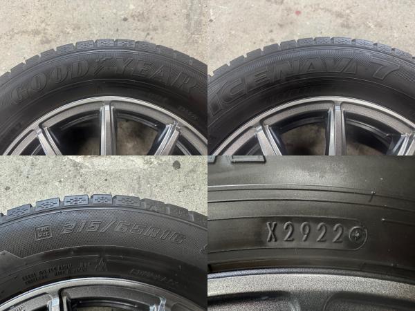 ★即決 バリ山 美品 スタッドレスタイヤホイールセット 215/65r16 2022年製 グッドイヤー アイスナビ7 カローラクロス MIDホイール_画像8