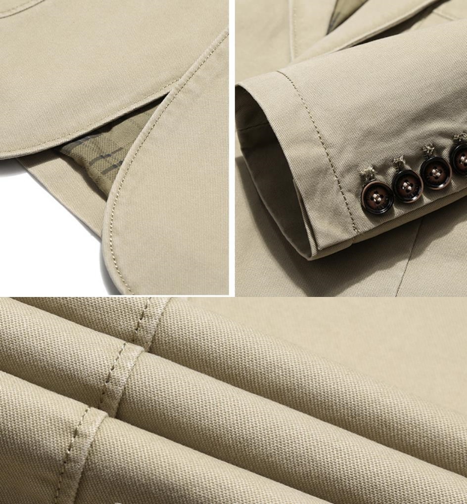 テーラードジャケット　メンズ*新品　カジュアルジャケット　カジュアルスーツ　ブレザー　春服夏服【15618】ライトカーキ　L_画像7