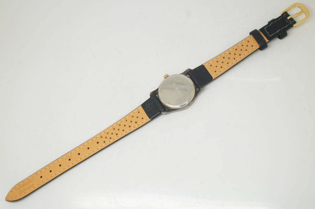 J184●作動良好 未使用ベルト 美品 LA BONHER ラ・ボナール 18Kベゼル SILVER925 LB-0004 レディース腕時計 黒ベルト クォーツ_画像6