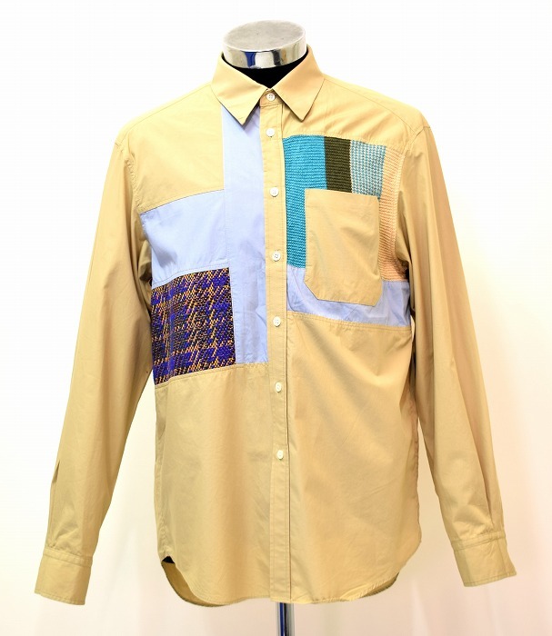 COOHEM (コーヘン) KNIT PATCHWORK L/S SHIRTニットパッチワーク長袖シャツ 20-202-016 Yonetomi 米冨繊維 日本製 Yamagata Prefecture XL_画像1