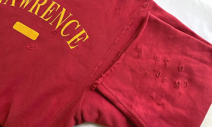 glamb(グラム)Richard Big Sweat リチャードビッグスウェット GB0318/CS04 RED 1 9分袖カットソー ヴィンテージ 加工 Crush トレーナー _画像8