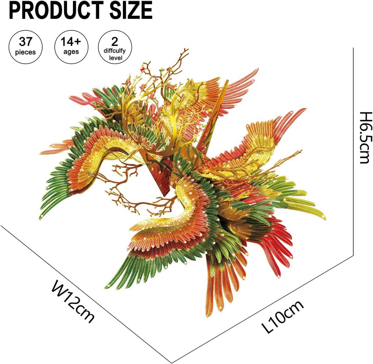 [2種セット] 立体メタルパズル 金属モデルキット 紫+橙 千羽鶴 2種_画像3