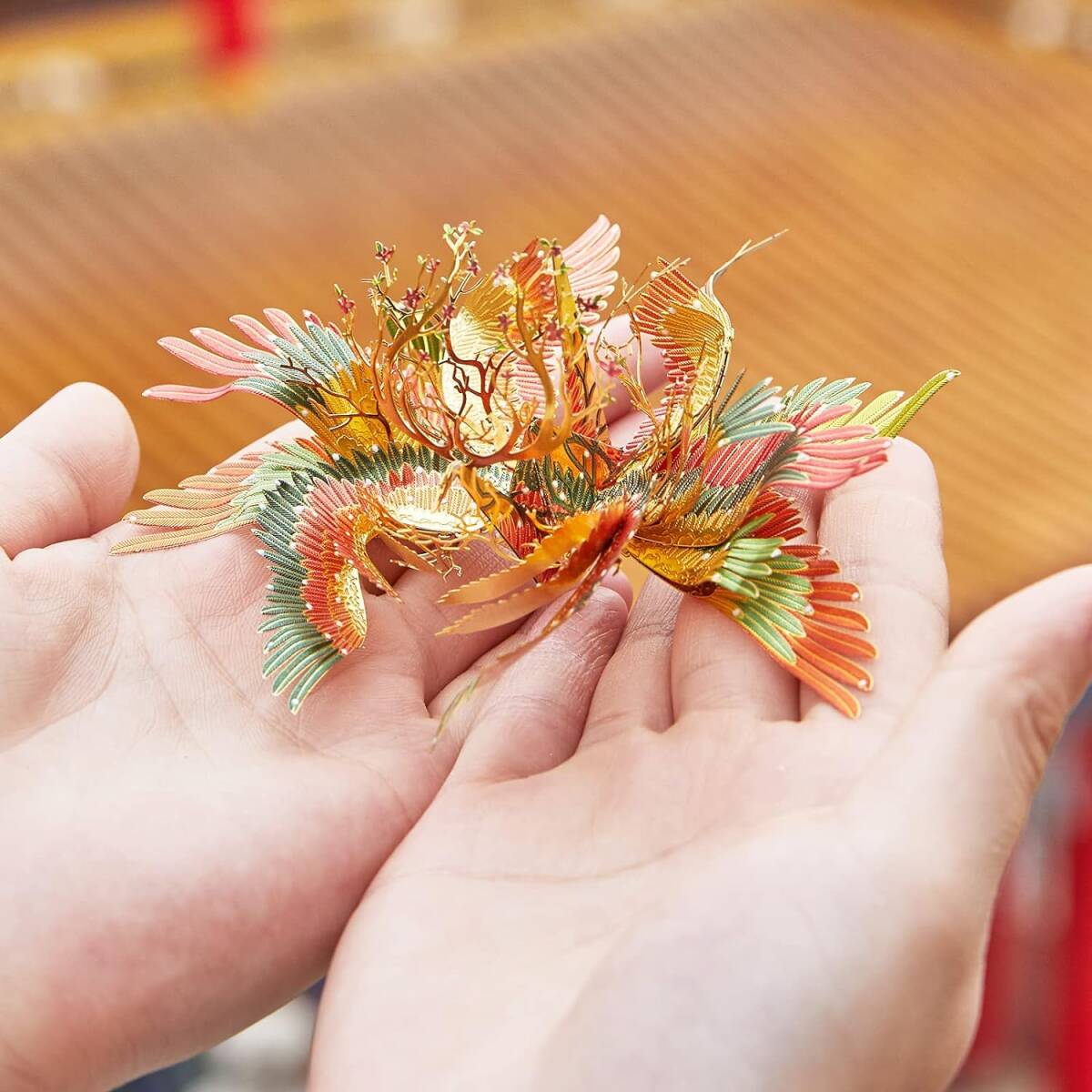 [2種セット] 立体メタルパズル 金属モデルキット 紫+橙 千羽鶴 2種_画像5