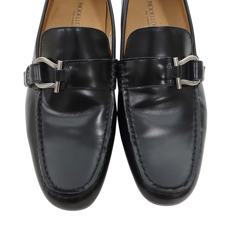 【PRICE DOWN】MODELLO VITA VT5682 カジュアル 本革 スリッポン シューズ ブラック サイズ メンズ24.5cm_画像5