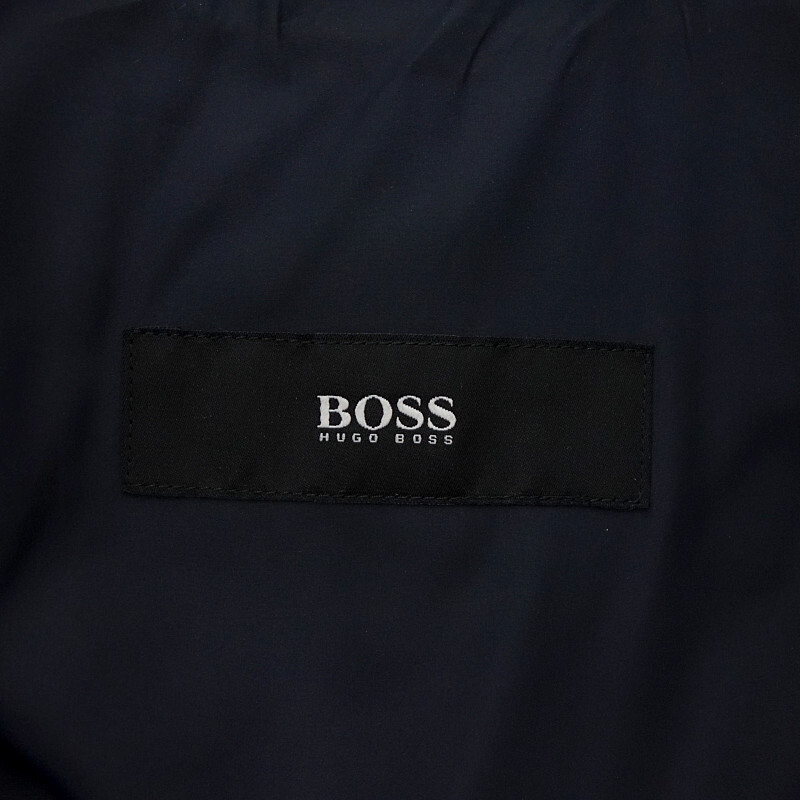 HUGO BOSS シングル 羊革 レザー ライダース ジャケット ネイビー サイズ メンズ48_画像3