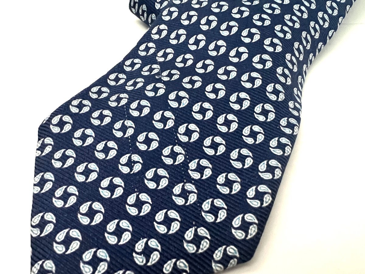 【中古】LUIGI BORRELLI ルイジボレッリ ネイビー ネクタイ_画像2