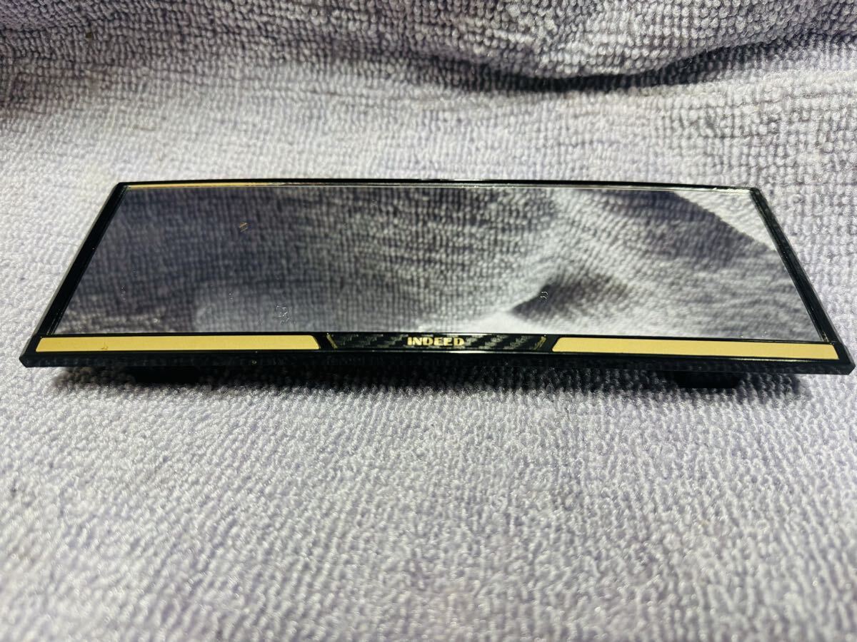 INDEED カーメイト カーボン調 車 ルームミラー カーボン 3000R 270mm カーボン調 ゴールド DZ391_画像1