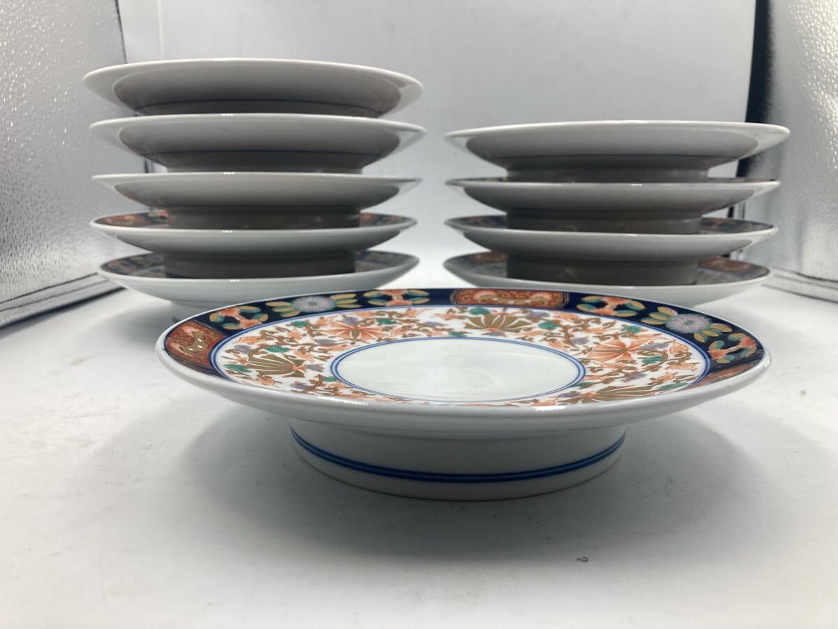 古伊万里　写　10枚　染錦　金塗り　中皿　日本料理　懐石料理　刺身皿　焼物皿　前菜皿　八寸皿　在庫残りわずかです_画像3