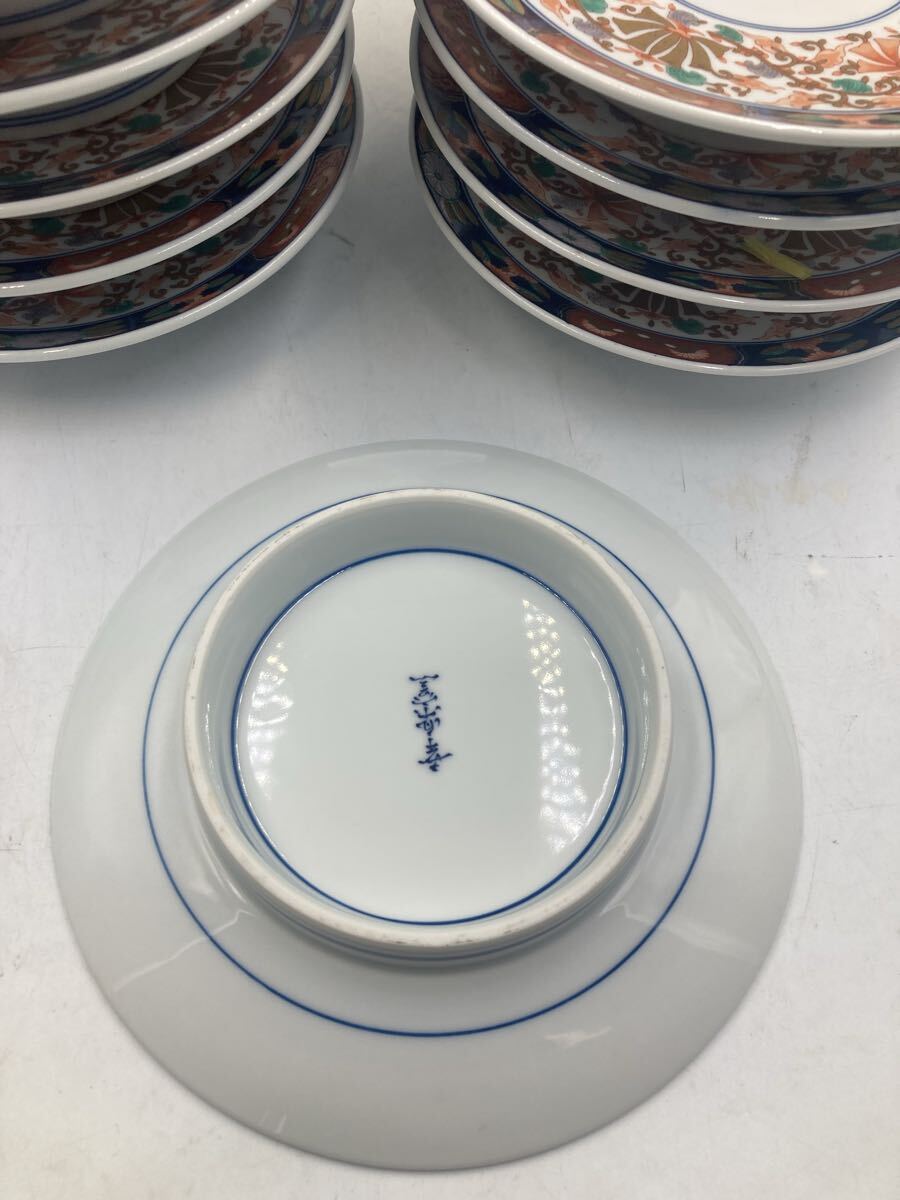 古伊万里　写　10枚　染錦　金塗り　中皿　日本料理　懐石料理　刺身皿　焼物皿　前菜皿　八寸皿　在庫残りわずかです_画像6
