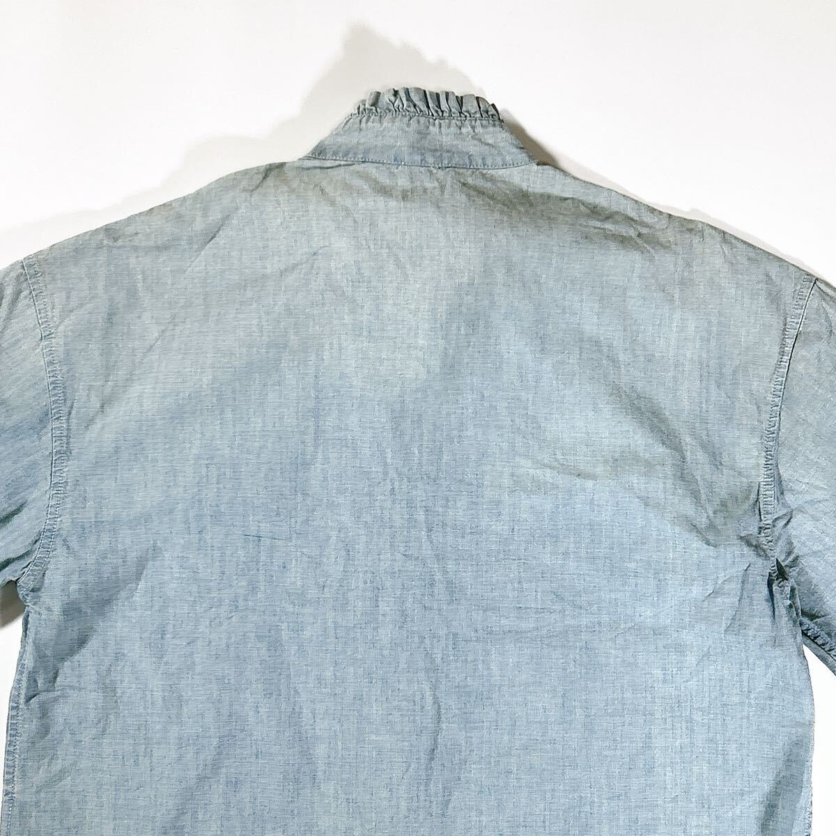 LAUREN RALPH LAUREN ローレンラルフローレン ボウタイブラウス シャツ デニム 長袖 M レディース C102521-96_画像3