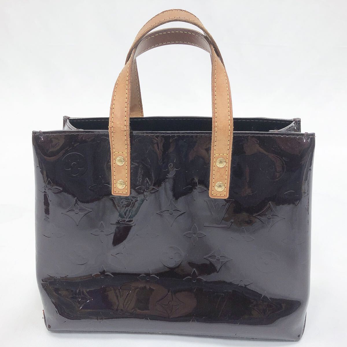 ★4-1001 LOUIS VUITTON ルイヴィトン M91993 モノグラムヴェルニ リードPM ハンドバッグ トートバッグ アマラント ボルドー系 MI1087