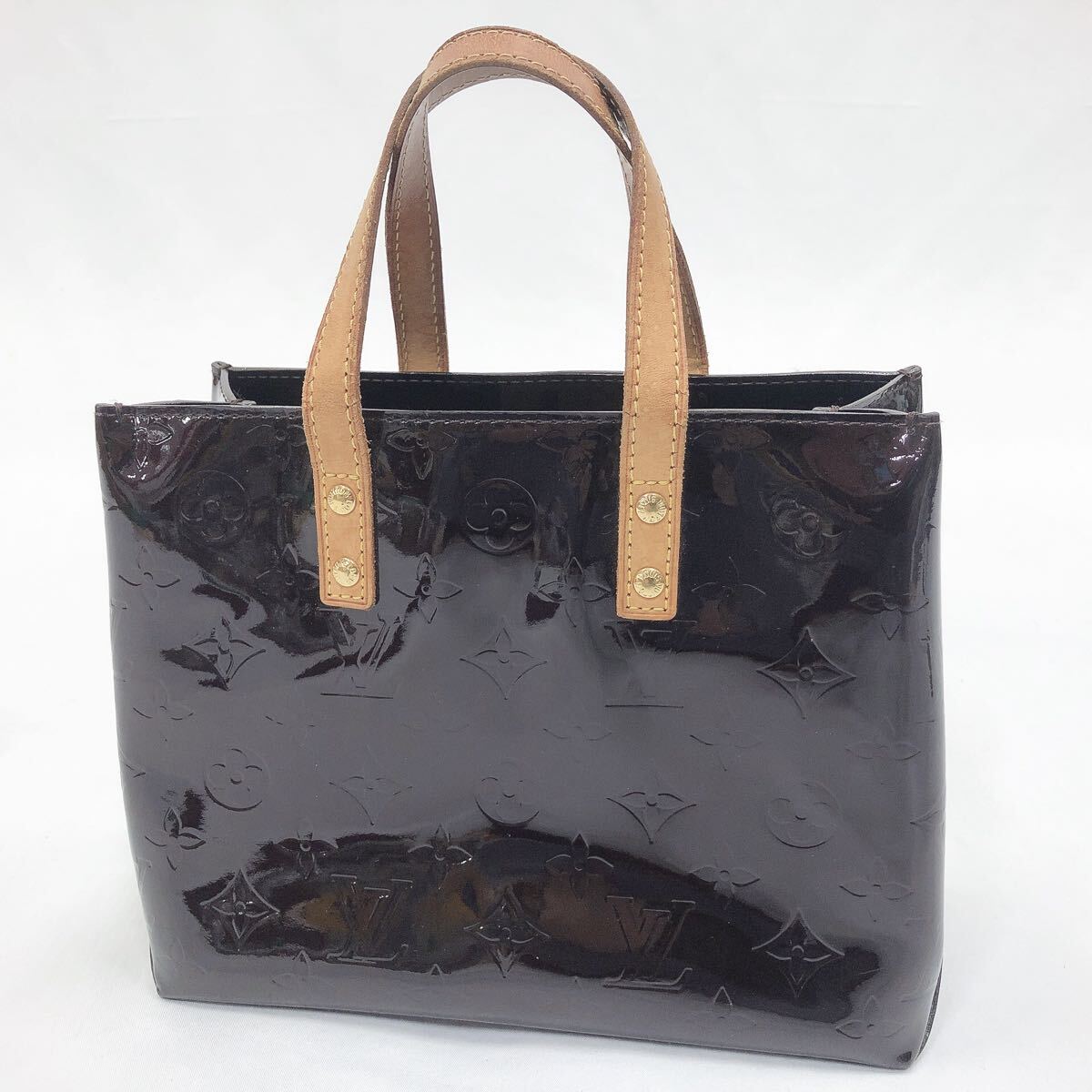 ★4-1001 LOUIS VUITTON ルイヴィトン M91993 モノグラムヴェルニ リードPM ハンドバッグ トートバッグ アマラント ボルドー系 MI1087