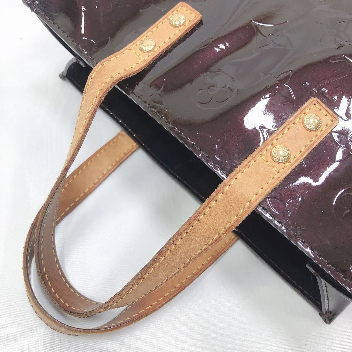 ★4-1001 LOUIS VUITTON ルイヴィトン M91993 モノグラムヴェルニ リードPM ハンドバッグ トートバッグ アマラント ボルドー系 MI1087