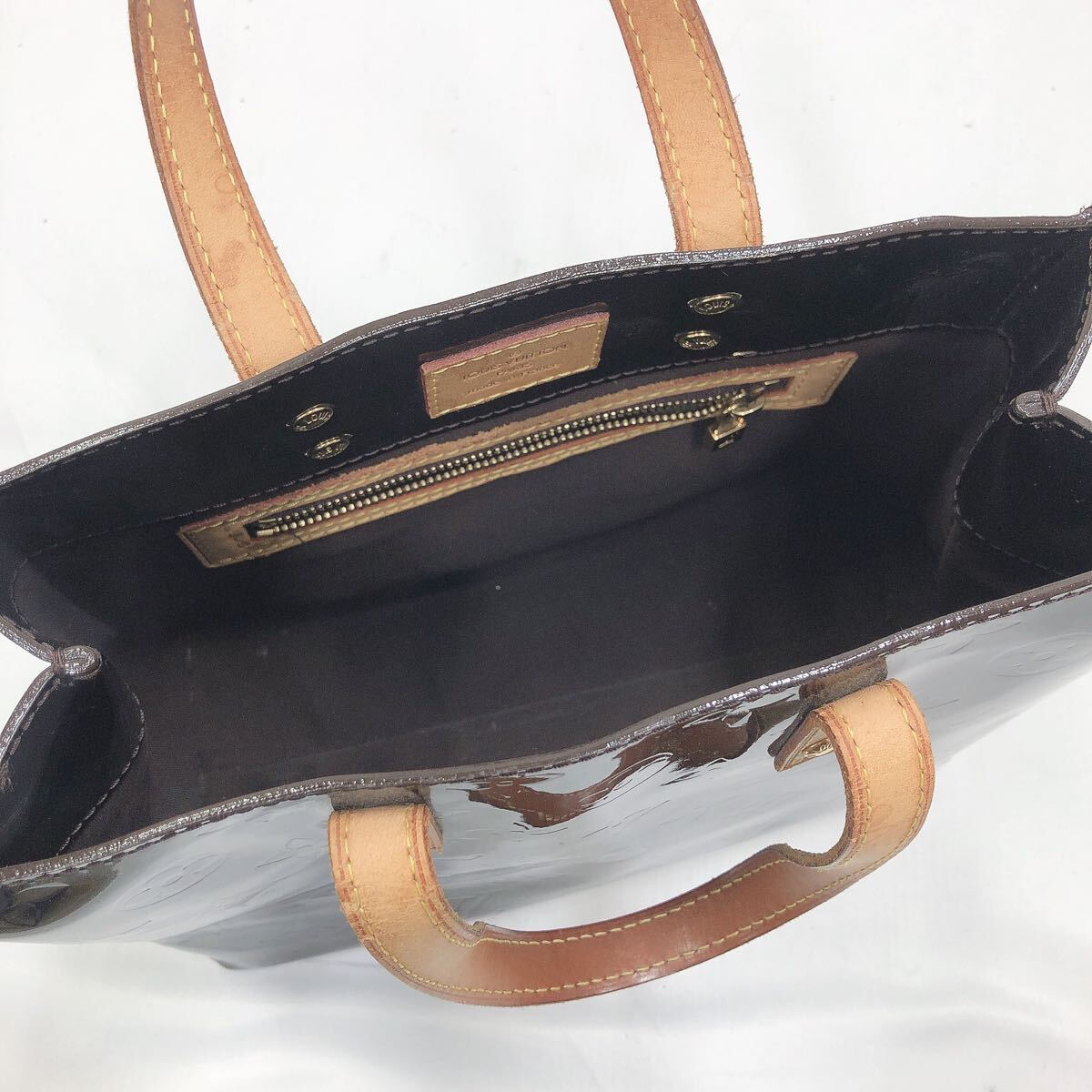 ★4-1001 LOUIS VUITTON ルイヴィトン M91993 モノグラムヴェルニ リードPM ハンドバッグ トートバッグ アマラント ボルドー系 MI1087