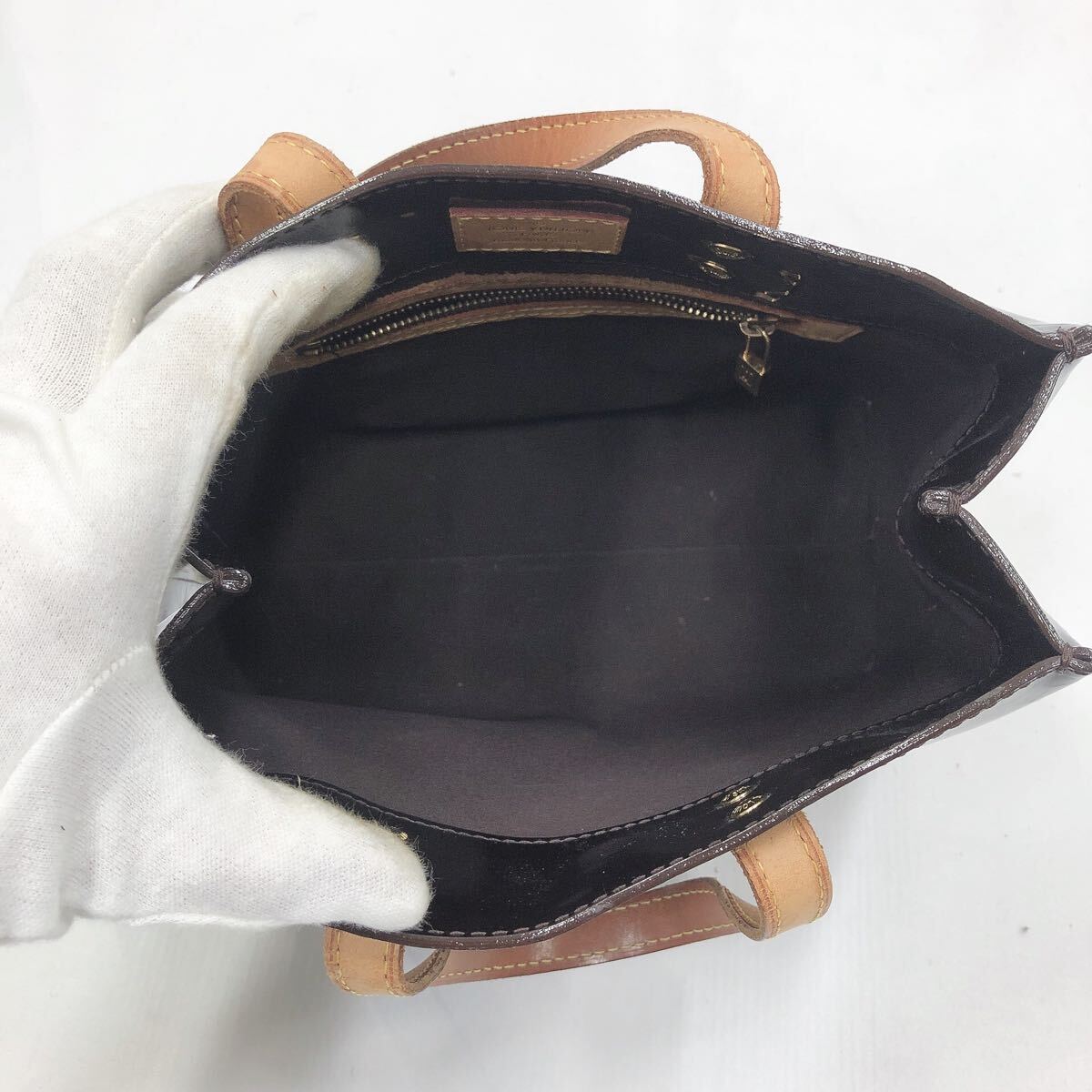 ★4-1001 LOUIS VUITTON ルイヴィトン M91993 モノグラムヴェルニ リードPM ハンドバッグ トートバッグ アマラント ボルドー系 MI1087
