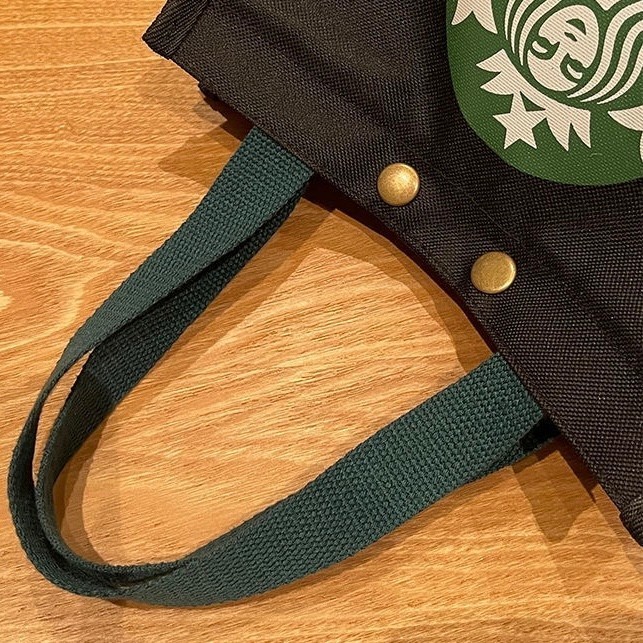 新品 スタバ トートバッグ ランチバッグ ハンド バック ブラック キャンバス 男女兼用 大容量 黒トートバッグ かばん_画像7
