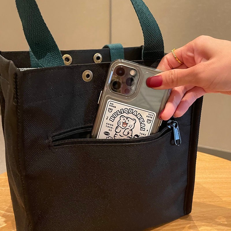 新品 スタバ トートバッグ ランチバッグ ハンド バック ブラック キャンバス 男女兼用 大容量 黒トートバッグ かばん_画像5