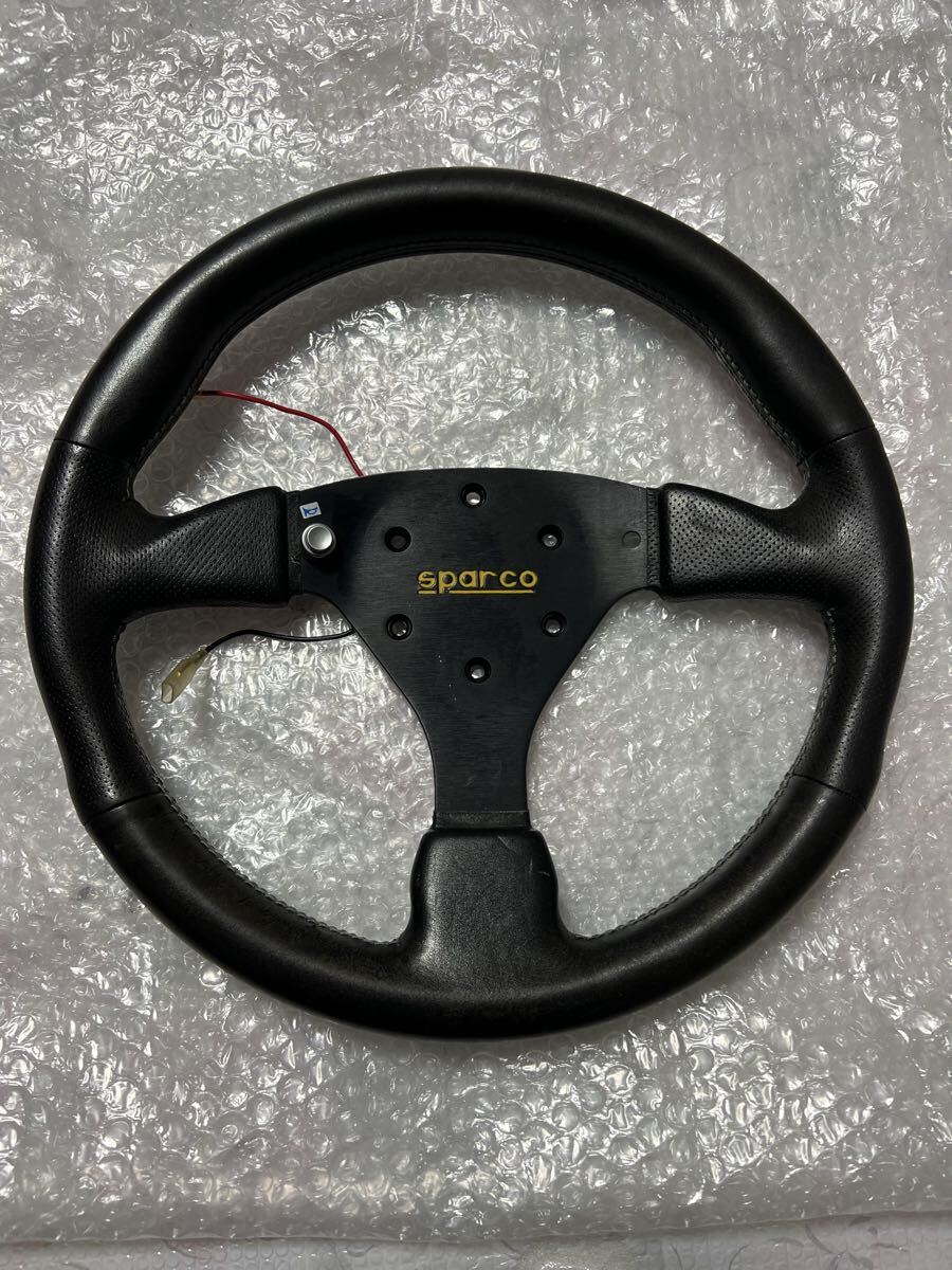 スパルコ　レザーステアリング　正規品　刻印あり　美品　_画像1