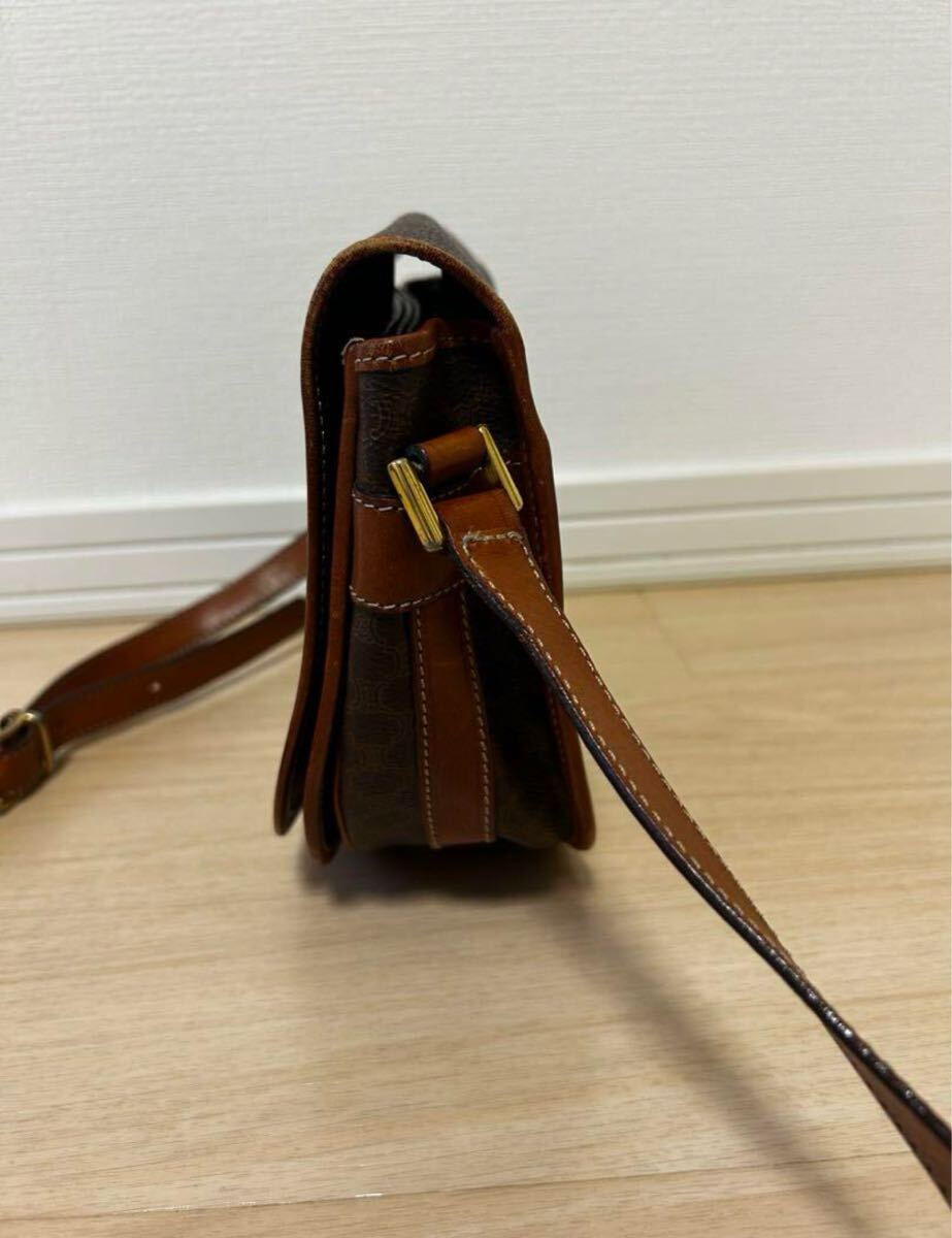 美品CELINE マカダム セリーヌ ショルダーバッグ 茶/7_画像5