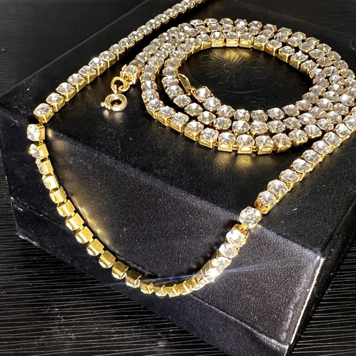 在庫一掃セール 高品質CZダイヤ テニス ネックレス bling-bling ブリンブリン HIPHOP ラッパー ゴールド 送料込_画像4