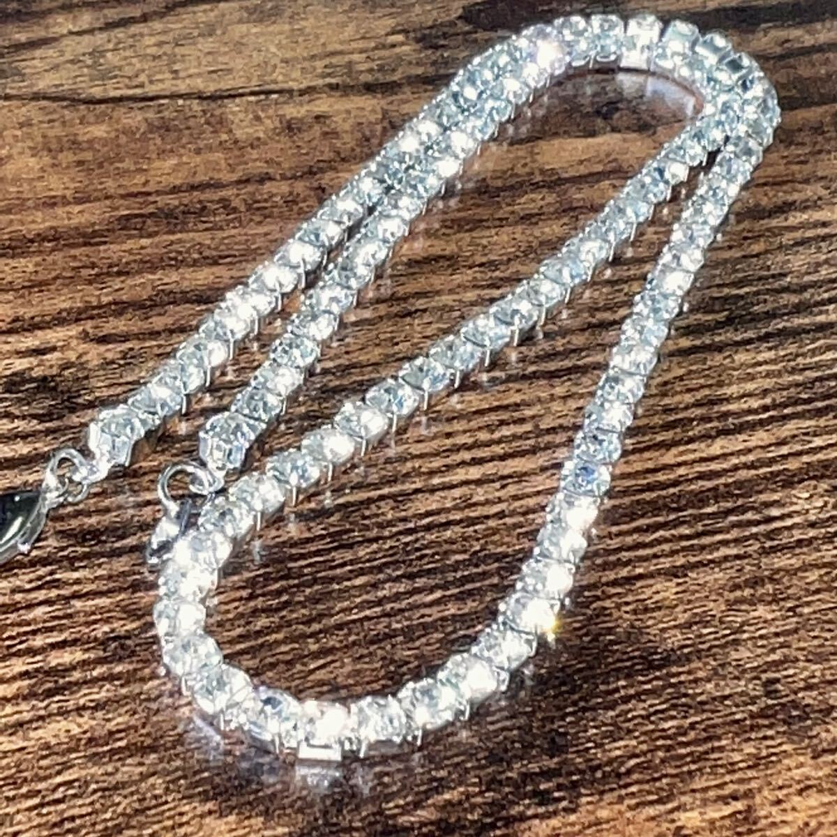 在庫一掃セール 高品質CZダイヤ テニス ネックレス シルバー bling-bling ブリンブリン おしゃれ アーティスト ゴージャス 送料込_画像1