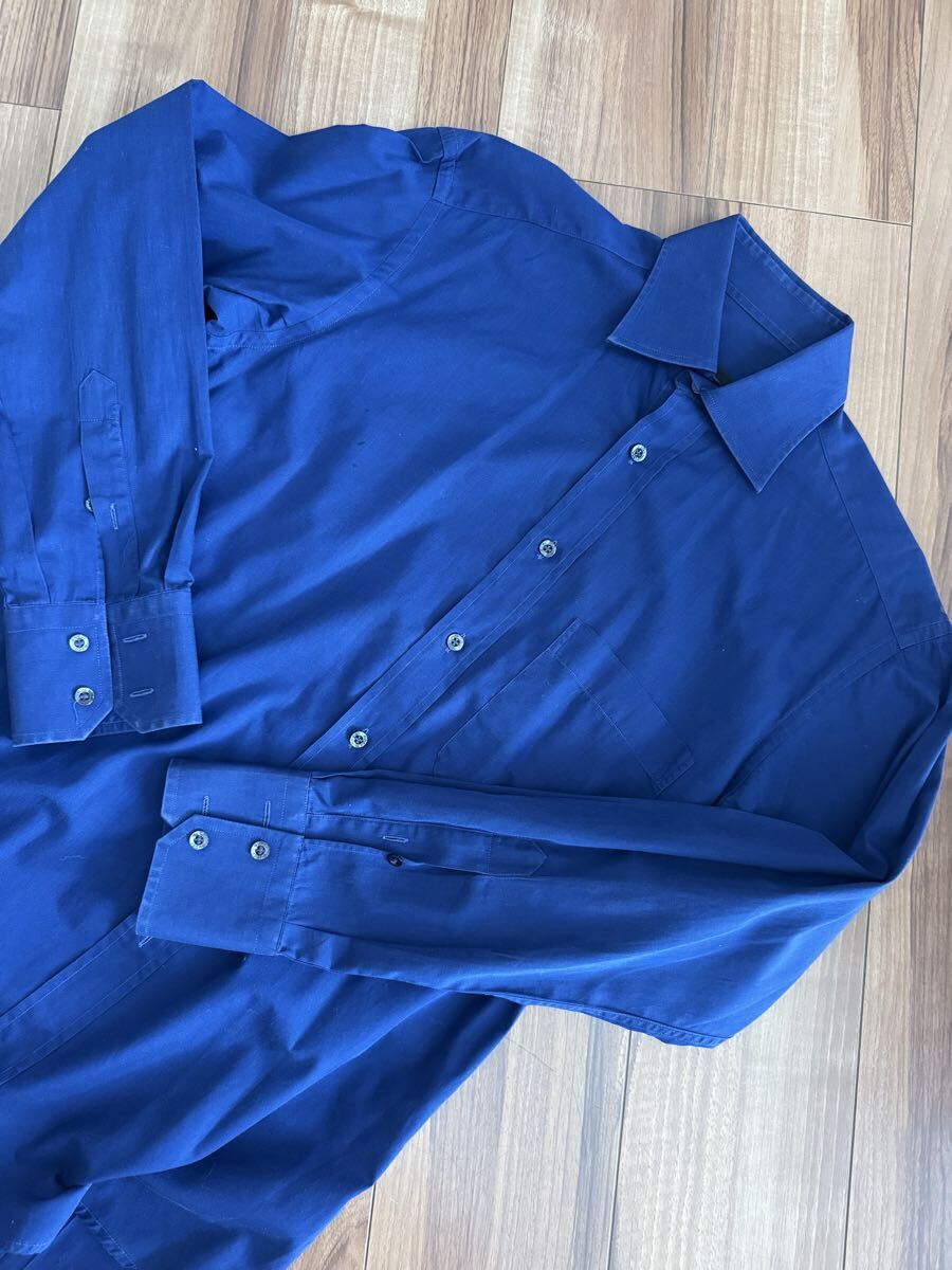 【GUCCI ／ グッチ】 長袖 シャツ 紺 ネイビー 青 コットン 綿 _画像1