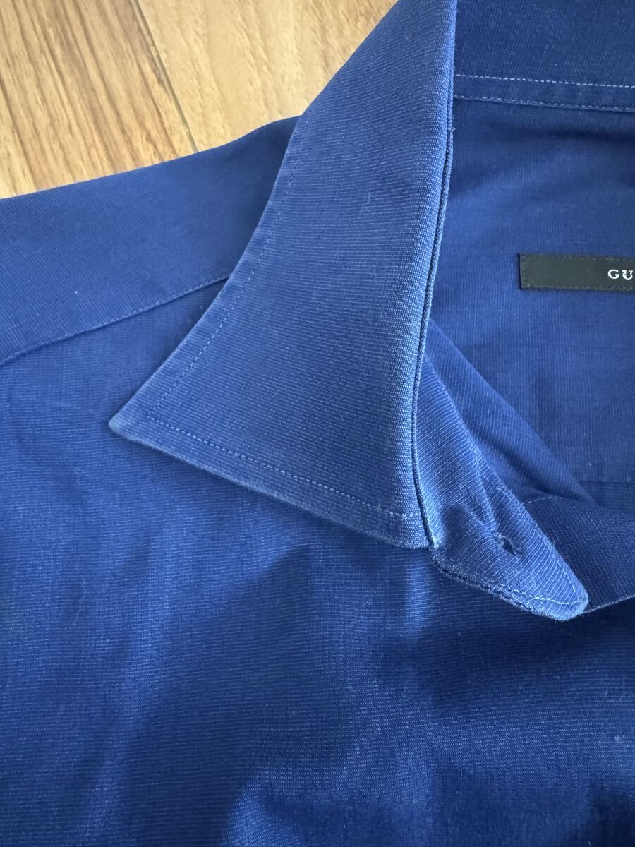 【GUCCI ／ グッチ】 長袖 シャツ 紺 ネイビー 青 コットン 綿 _画像5