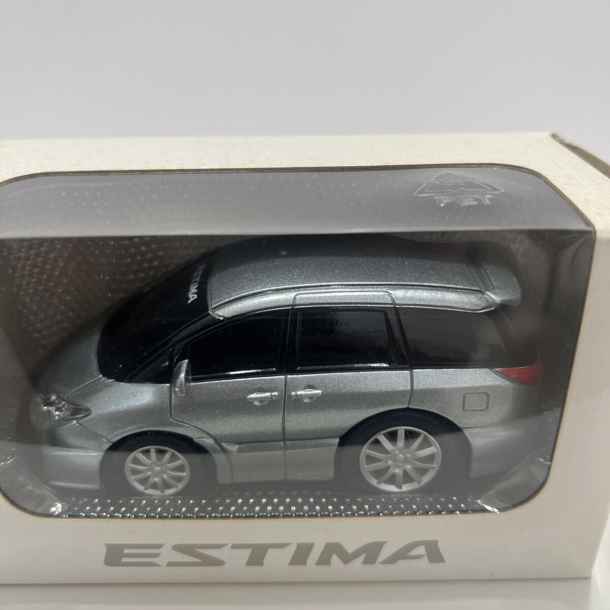 非売品 TOYOTA ディーラー特注 ESTIMA トヨタ エスティマ シルバー 銀　メタリック カラーサンプル ミニカー プルバックカー匿名配送_画像2