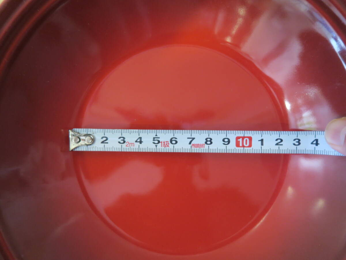 送料無料■プランター受け皿に■Le Creuset■ル・クルーゼ ■ネオ・シャロー・ディッシュ　チェリーレッド■22cm■中古■欠けあり_画像6