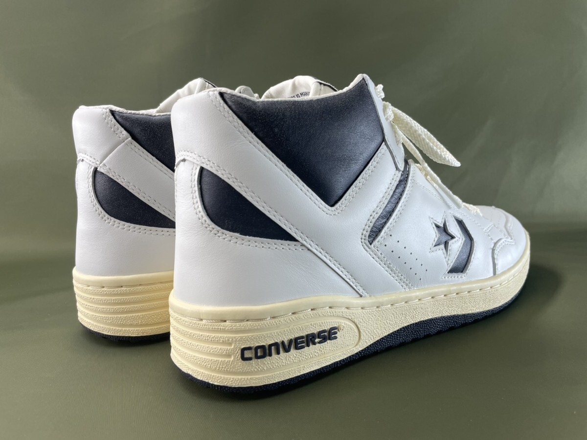 名機降臨！定22000円/未使用品！80's復刻/限定タイムライン！コンバース【ウエポンヴィンテージHI】レザースニーカー！白×紺 26cm/US8_画像4
