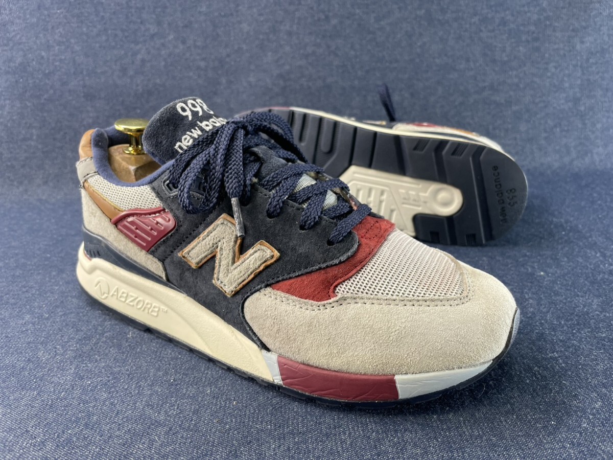 名機降臨！定3万円！USA製/生産終了ヘリテージカラー！ニューバランス【M998CSU/ABZORB】スニーカー！ネイビー×グレー 25cm/US7_画像3