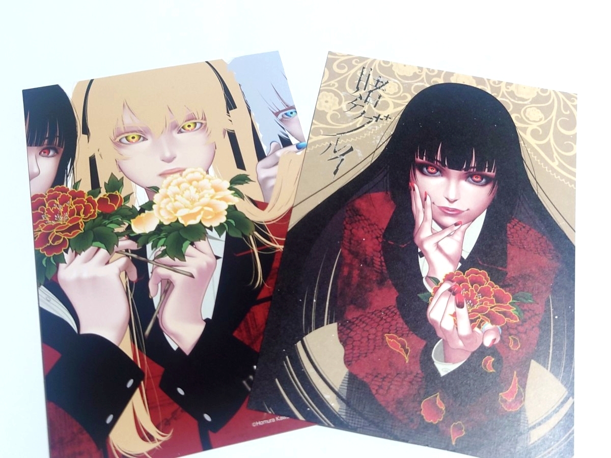 【非売品】「賭ケグルイ」 イラストカード ポストカード しおり ブックマーケット 蛇喰夢子 桃喰綺羅莉 尚村透 スクエニ _画像1