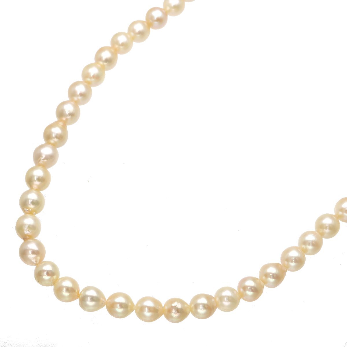 K18金具 アコヤ セミラウンド パール ロングネックレス 7.5～8.0mm　81cm 真珠■07C96_画像1