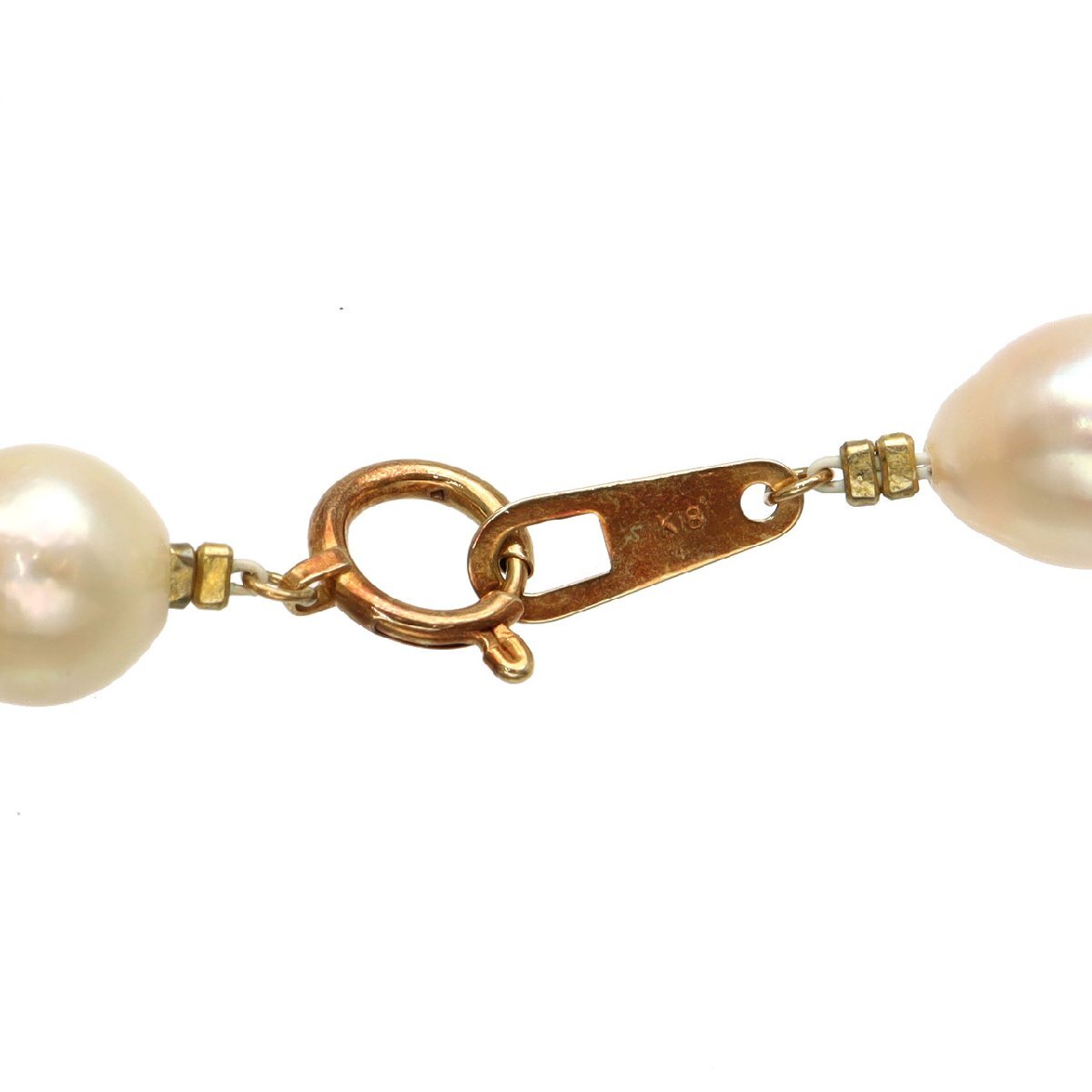 K18金具 アコヤ セミラウンド パール ロングネックレス 7.5～8.0mm　81cm 真珠■07C96_画像5