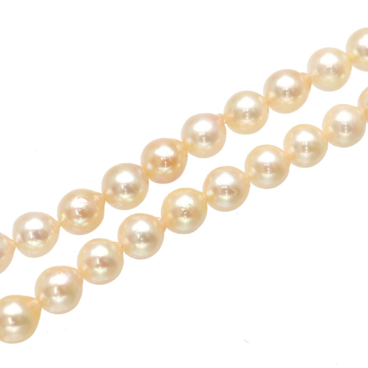 K18金具 アコヤ セミラウンド パール ロングネックレス 7.5～8.0mm　81cm 真珠■07C96_画像4