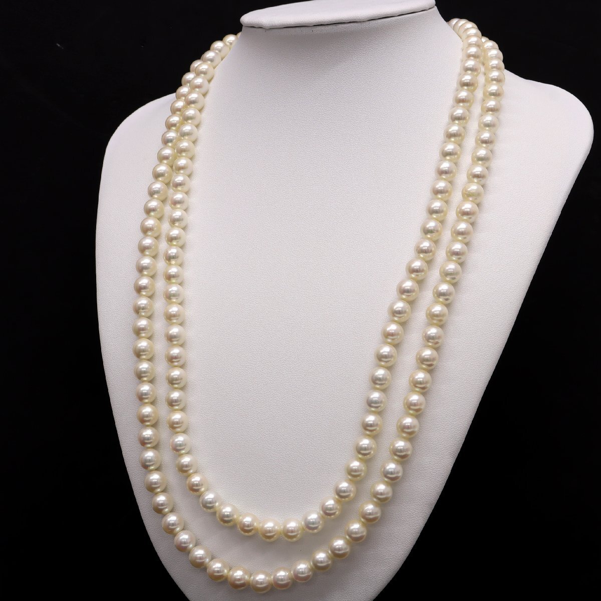 SV金具 アコヤパール ロングネックレス 8.0~8.5mm 真珠■08C09_画像3