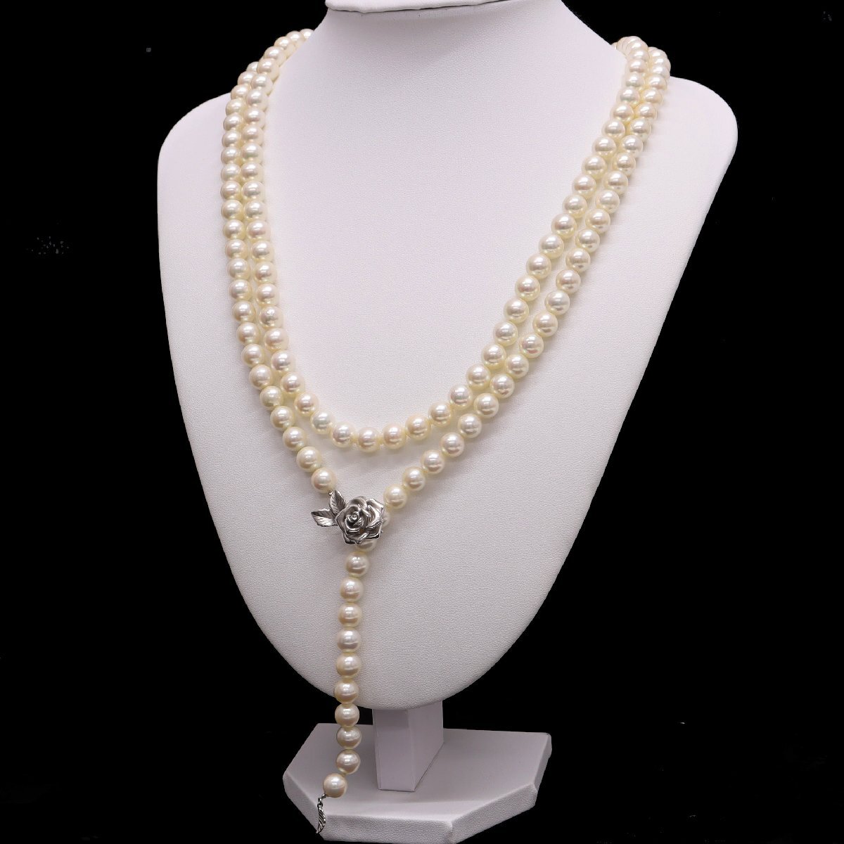 SV金具 アコヤパール ロングネックレス 8.0~8.5mm 真珠■08C09_画像2