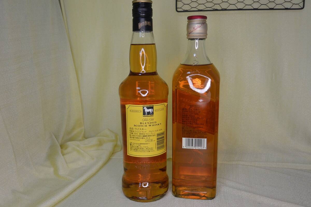 古酒 未開栓 40%/700ml 2本 ホワイトホース WHITE HORSE ファインオールド/JOHNNIE WALKER RED LABEL レッドラベル スコッチウィスキー_画像4