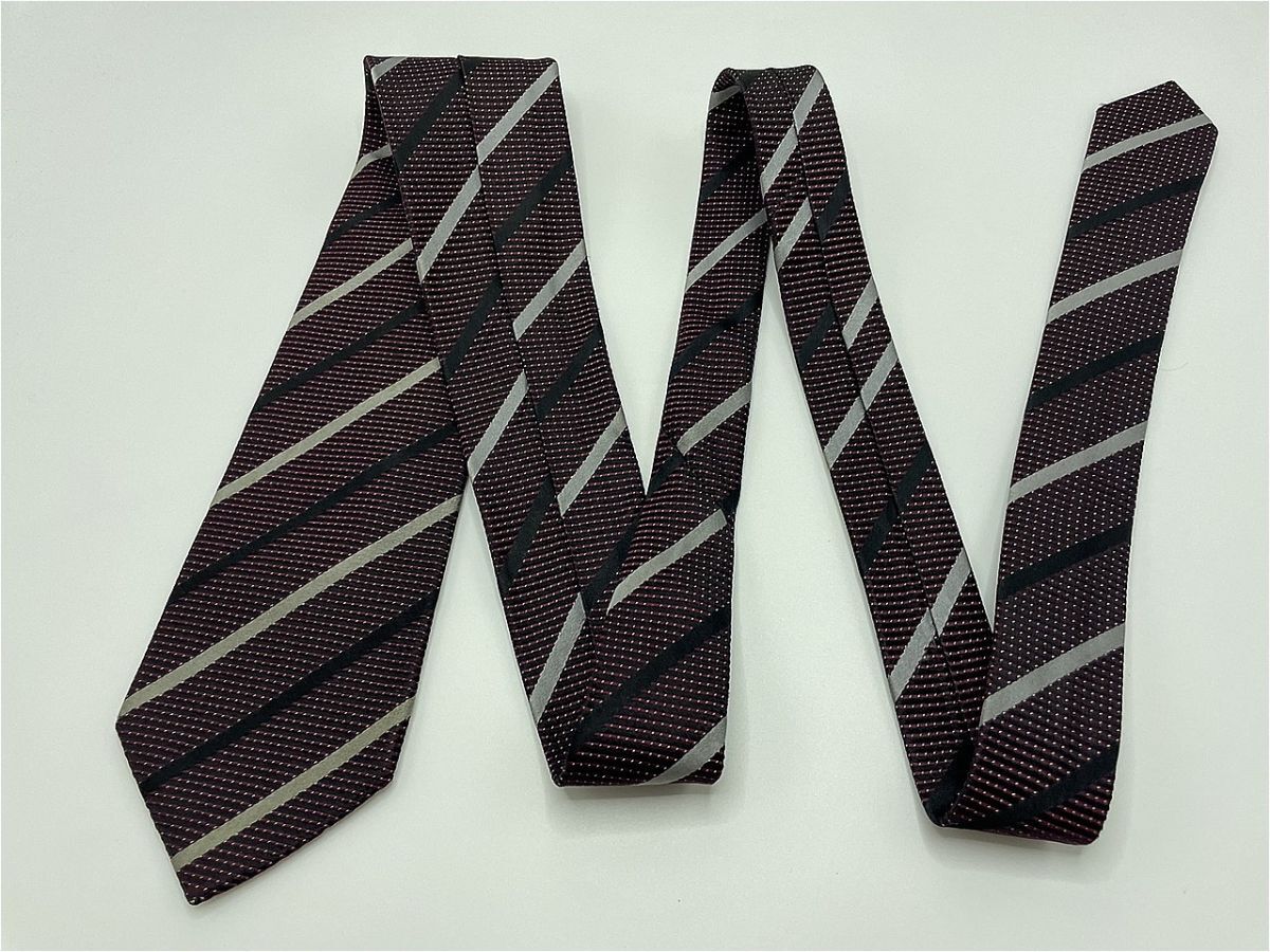 五大陸 レジメンタル柄 ネクタイ 3本以上 送料無料 メンズ ブラック系 0904020_画像3