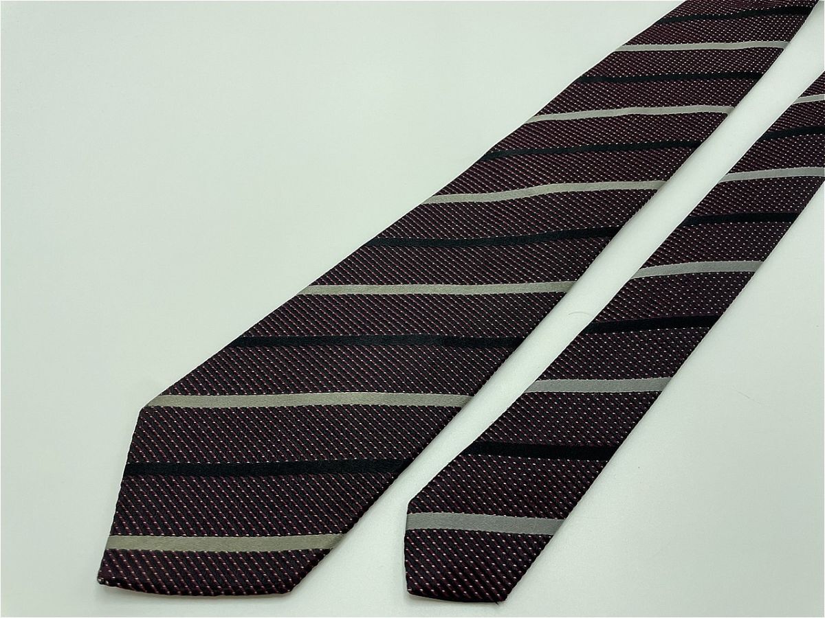五大陸 レジメンタル柄 ネクタイ 3本以上 送料無料 メンズ ブラック系 0904020_画像4