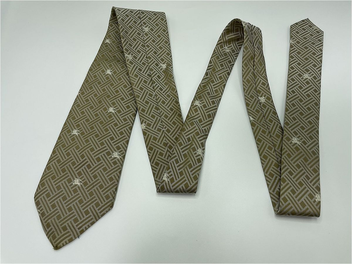 BURBERRY LONDON バーバリーロンドン ロゴ&チェック柄 ネクタイ 3本以上 送料無料 メンズ ブラウン 0903052_画像3