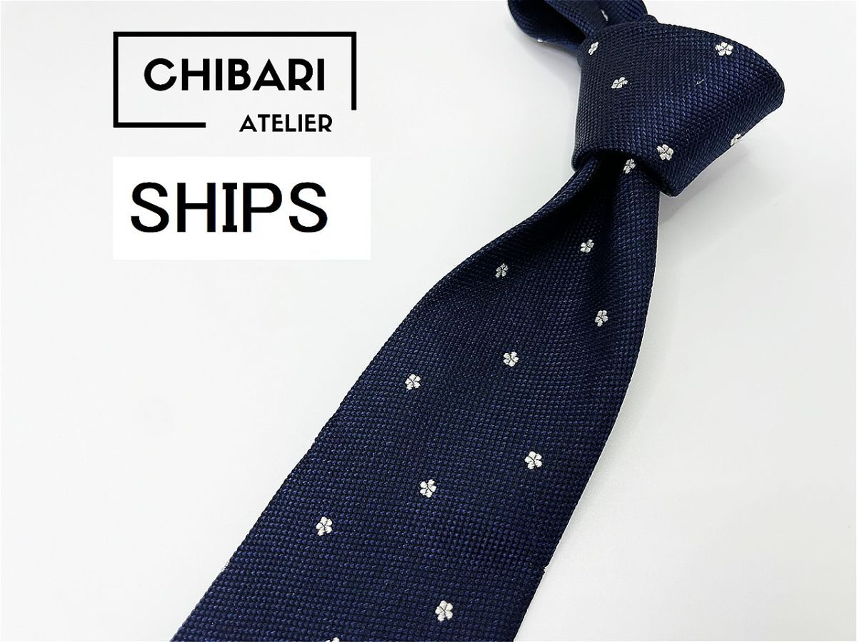 【超美品】SHIPS　シップス　ドット柄 ネクタイ 3本以上 送料無料 メンズ ネイビー　1002108_画像1
