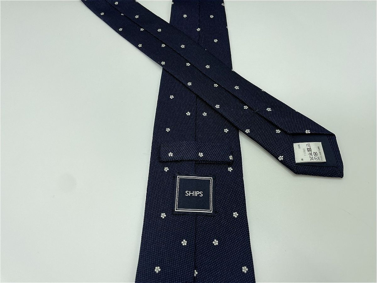 【超美品】SHIPS　シップス　ドット柄 ネクタイ 3本以上 送料無料 メンズ ネイビー　1002108_画像2