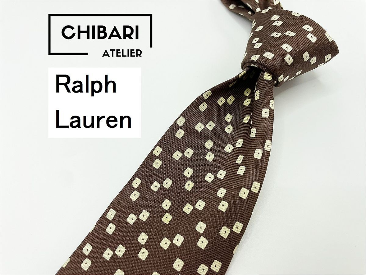 【美品】Ralph Lauren　ラルフローレン　ドット柄 ネクタイ 3本以上 送料無料 メンズ ブラウン　1002074_画像1